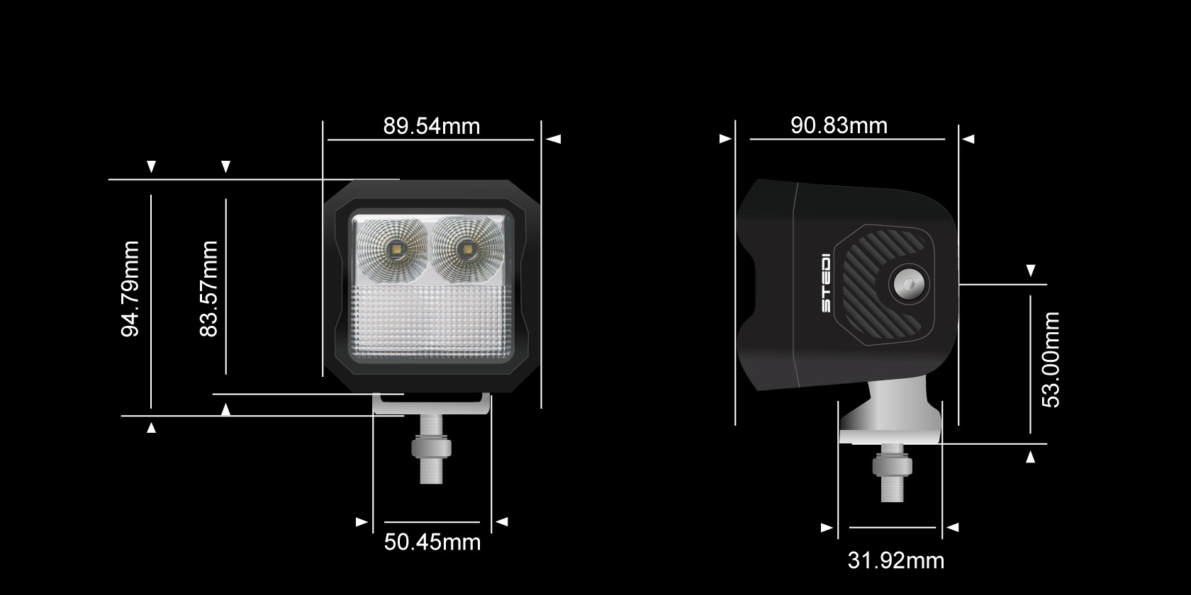 STEDI G4 Dual Colour Arbejdslys (Hvid/Amber)